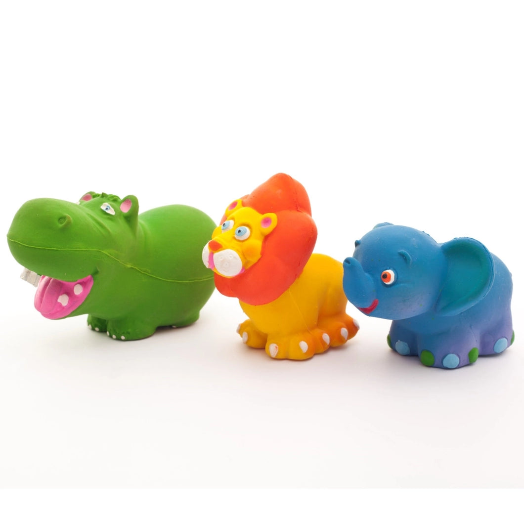 Natural Rubber Safari Animals with squeaker