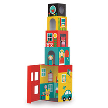 Load image into Gallery viewer, Peek-A-Boo House Stacking Blocks Play Set