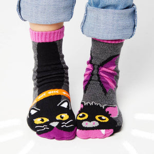 Halloween Bat & Black Cat Kids Socks (Limited Edition): Age 1-3
