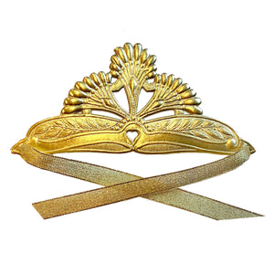 Golden Tiara Crown With Ribbon