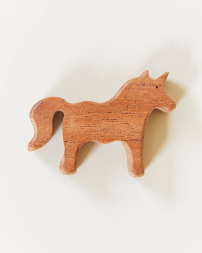 Wooden Unicorn Figure - Made in California, Waldorf Toy: Mahogany