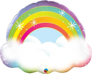 Rainbow Theme Shapes Mylar Balloons