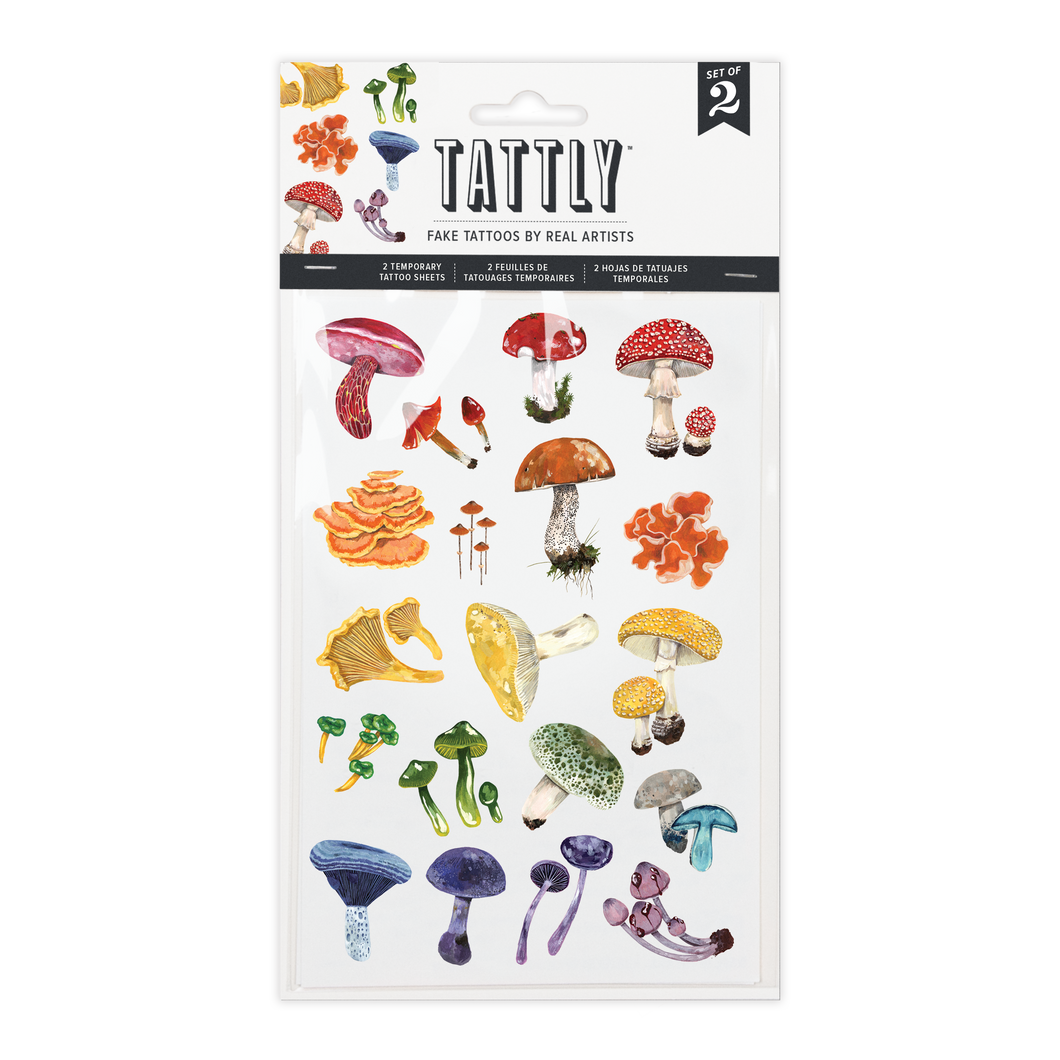Colorful Mushrooms Tattoo Sheets