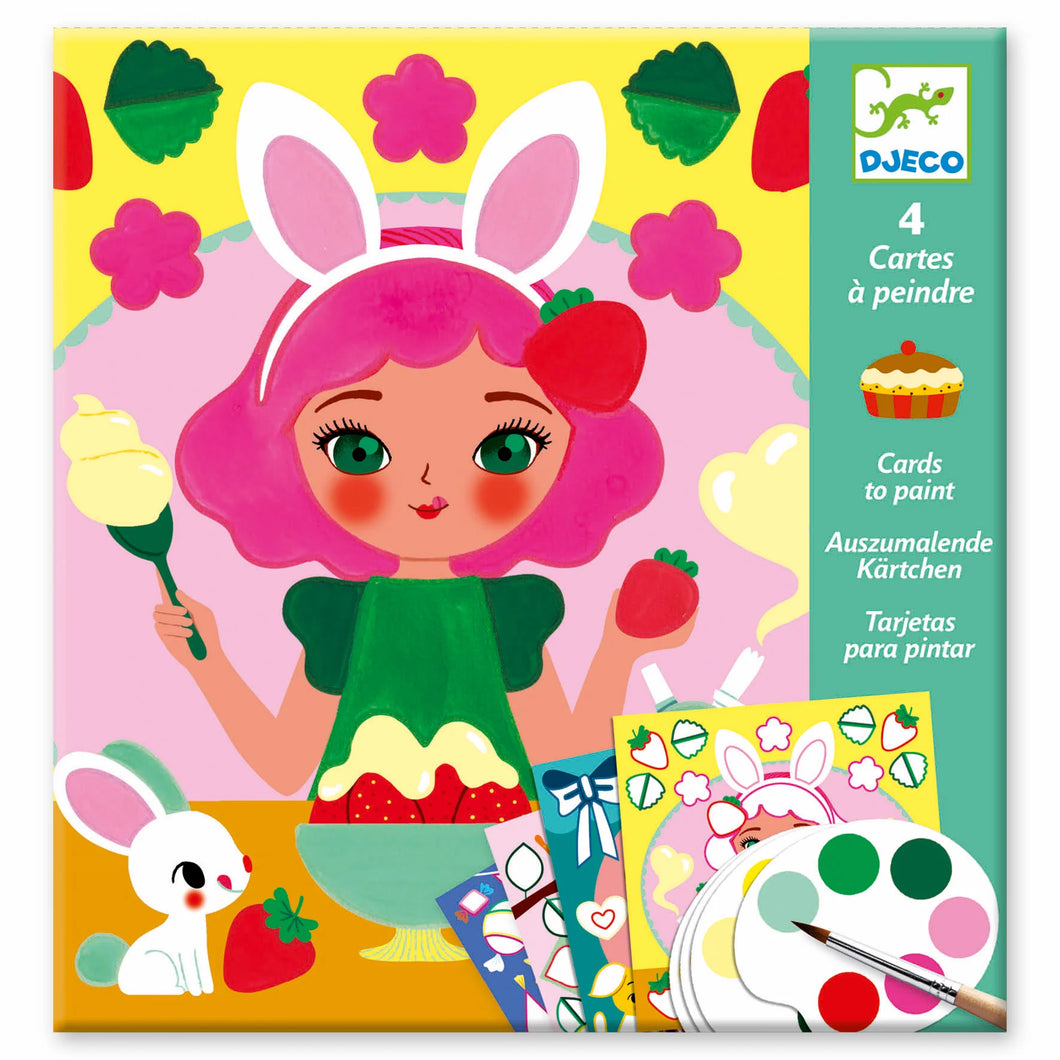 Snack Time Surprise Watercolor Painting Cards Activity Set