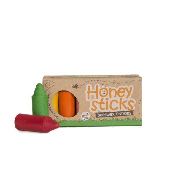 Honeysticks 100% Pure Beeswax Crayons (12 Pack) - Non Toxic Crayons  Handmade with Natural Beeswax and Food Grade Colours - Child / Toddler  Safe, Easy to Hold and Use - Sustainably Made in New Zealand 