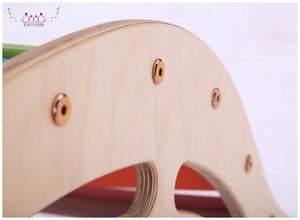 Demo Sale - Large Rainbow Waldorf Rocker and Ramp