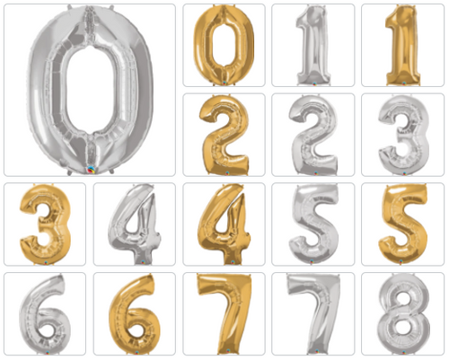 Mylar Number Balloons #'s 0-9