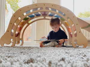 Demo Sale - Large Rainbow Waldorf Rocker and Ramp