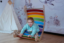 Load image into Gallery viewer, Demo Sale - Large Rainbow Waldorf Rocker and Ramp