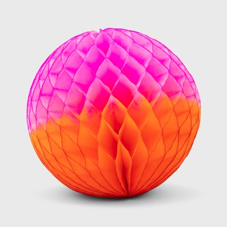 Two-Tone Honeycomb Ball Orange & Pink - 25cm