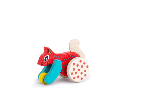 BAJO Squirrel Pull Toy: Red