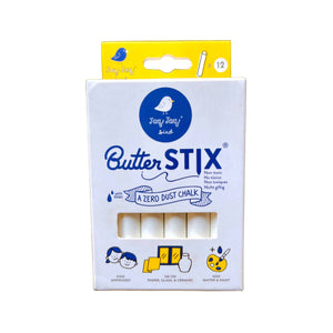 ButterStix Dustless Chalk - 12 Pack of White