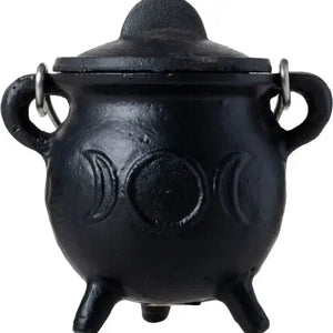 Cast Iron Cauldron with Lid and Handle for Potions