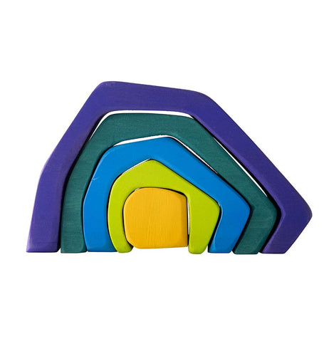 Rainbow Mountain - 5 Piece Wooden Stackable Nesting Blocks Play Set
