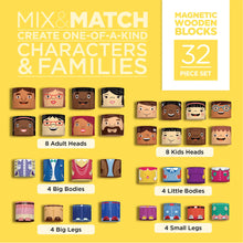 Load image into Gallery viewer, My Family Builders - Mix &amp; Match Wooden Blocks (32pc)