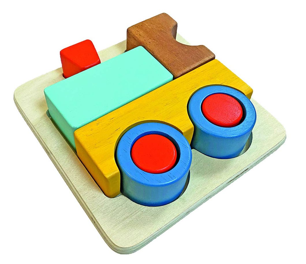 3D Train Wooden Puzzle - Assemble & Stack