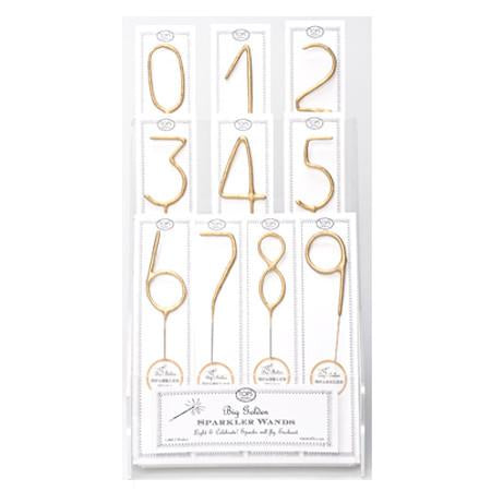 Big Golden Sparkler Wand Number - Single Unit