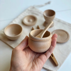 Montessori Waldorf Wooden Sensory Bin Tools