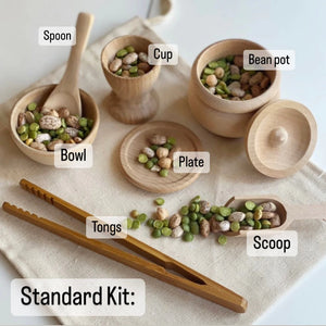 Montessori Waldorf Wooden Sensory Bin Tools