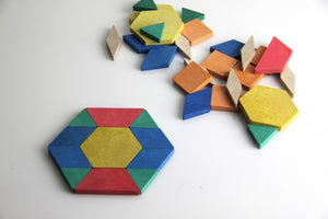 Geometric tile pattern blocks (40 pieces)