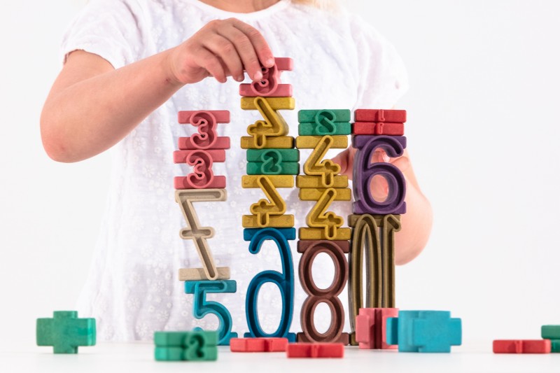 Stacking Tower Numbers in Montessori Colors - (34 pcs)